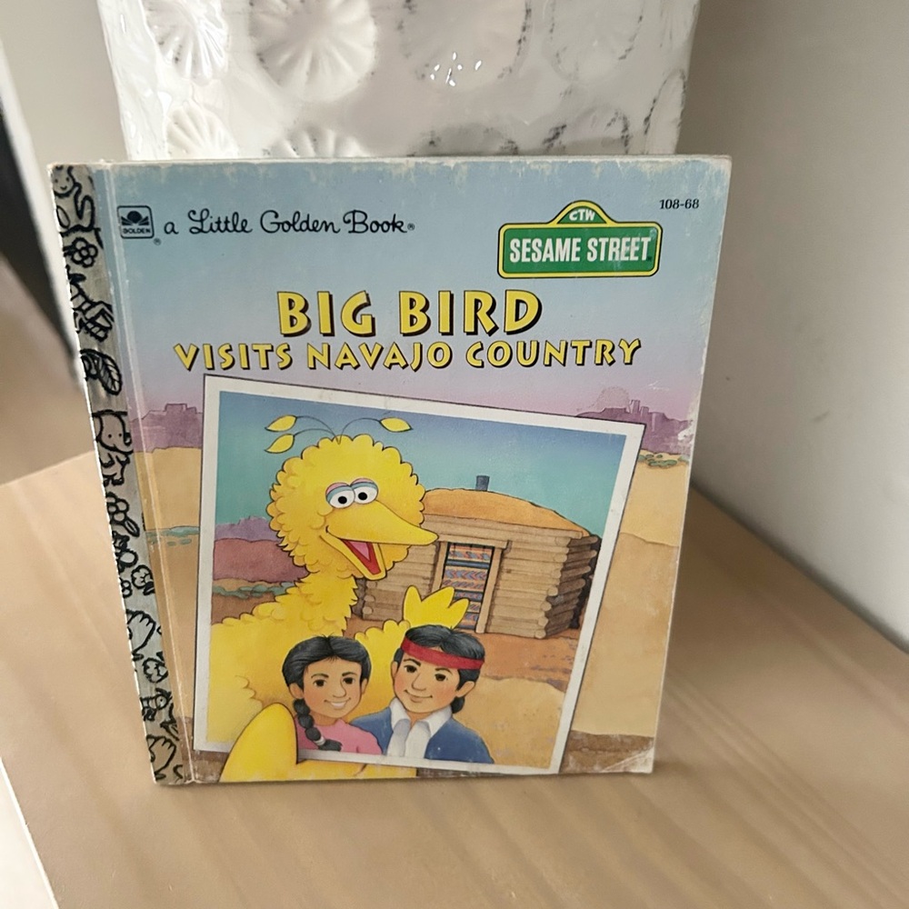 1992 Vintage Sesame Street Big Bird Visits Navajo Country A Little Golden Book